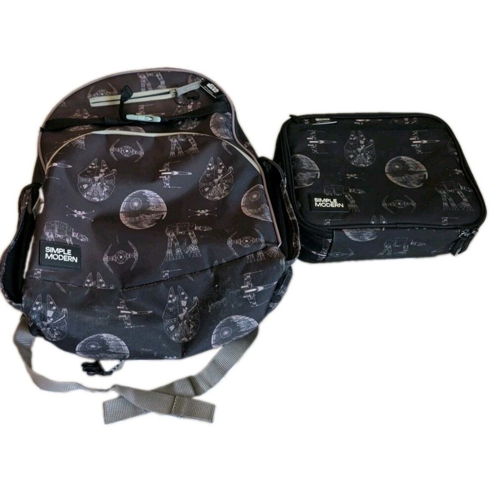 Simple Modern Star Wars Kids Backpack & Lunch Bag Set Spaceships Black